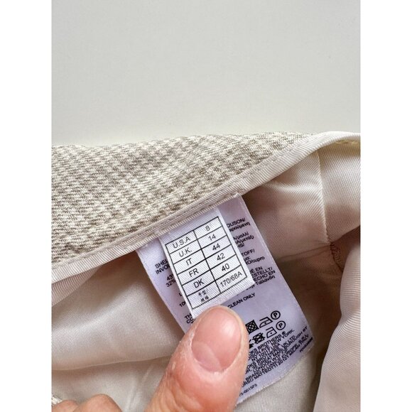 BROOKS BROTHERS Loro Piana Beige Check Wool Silk Linen Trousers Pants, Size 8 - Picture 11 of 13